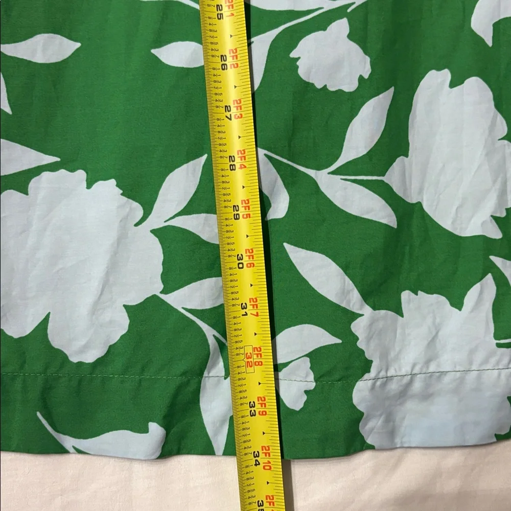 Kate Spade White Floral Green Dress SZ S 100% Cotton Quiet Luxury NWT - Picture 6 of 9
